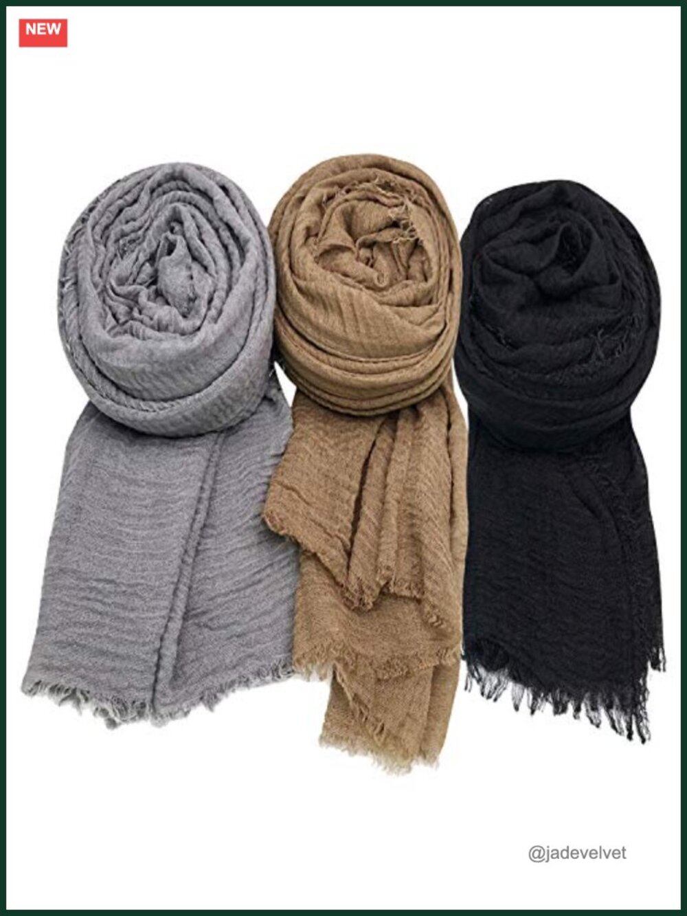 3PCS Women's Scarf Wrap Shawl 100% Polyester Lightweight Fashion Scarf